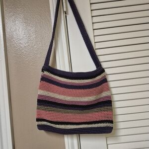 SAK Striped Crochet Shoulder Bag
